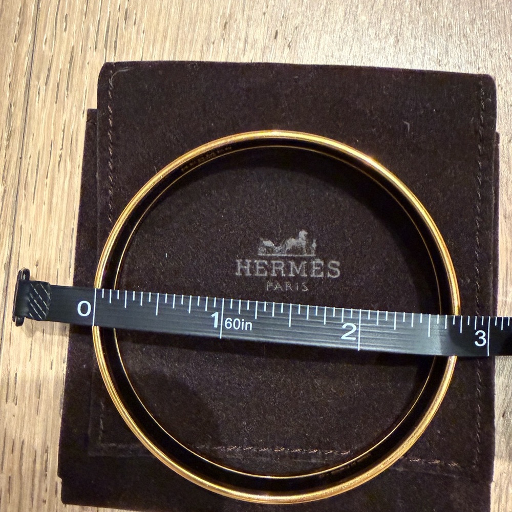 Hermès Enamel Bangle White Gold, Horse Motif, Pristine - Picture 3 of 5